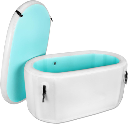 PVC Drop Stitch Синий/Черный/Белый Портативная Ледяная Ванна Баррель Холодный Погружение Надувная ванна с крышкой